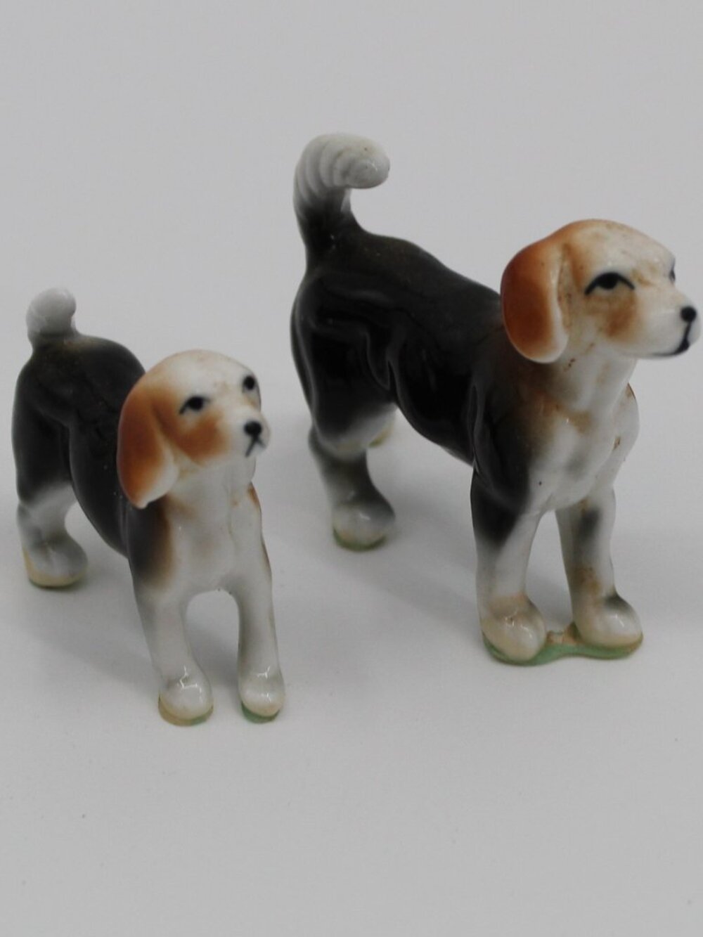 Vintage Porcelain Beagle w/ Pup Figurines Novelty Dog Enthusiast Delicate Loving